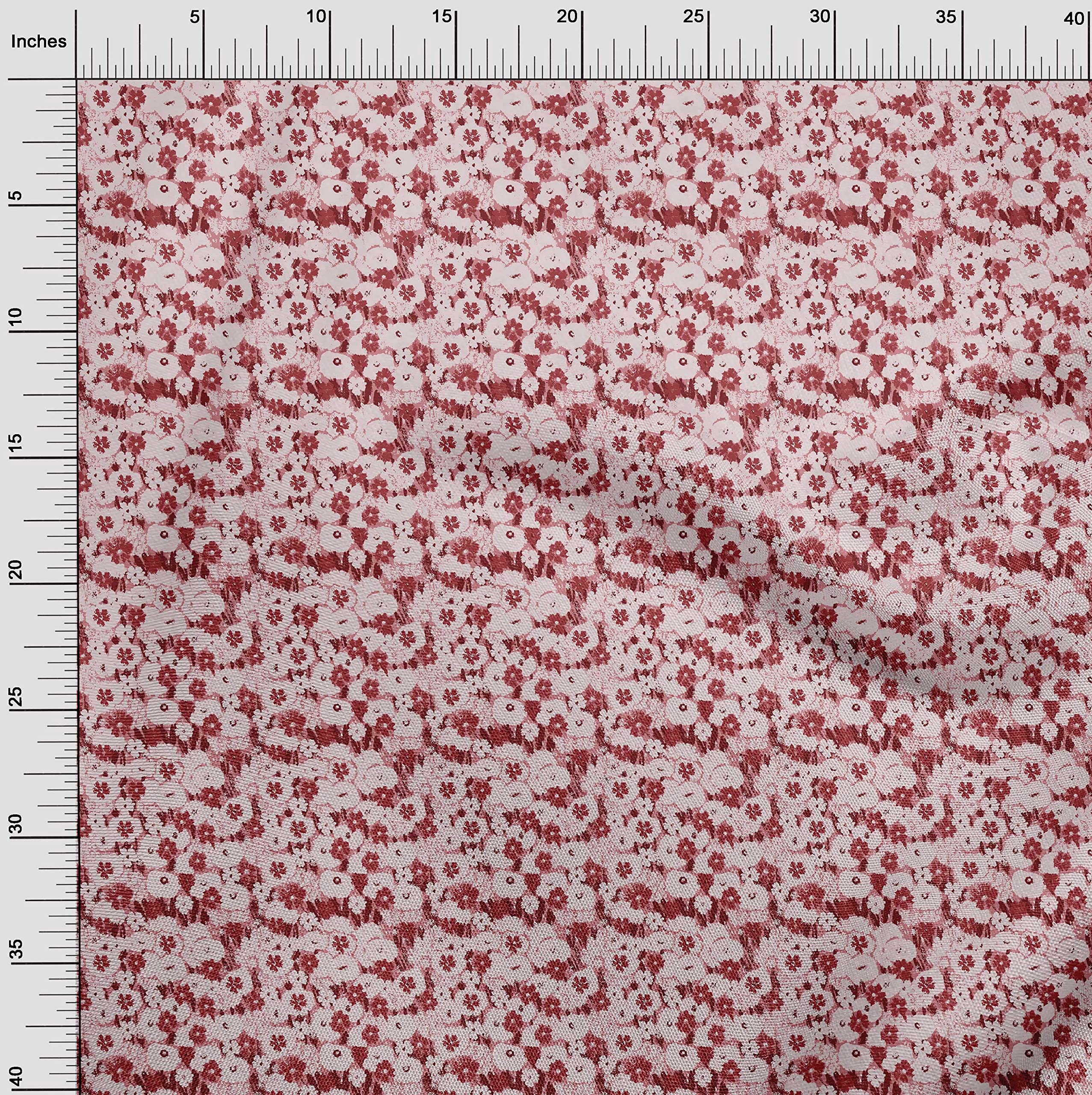 oneOone Cotton Poplin Light Pink Abstract Print Fabric by The Yard - 42 Inch Wide Dress Material for DIY Clothing, Home Decor & Craft Projects