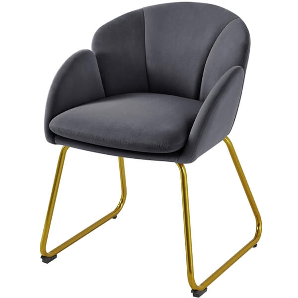 Yaheetech Velvet Flower-Shaped Accent Armchair - Elegant Home Decor for Living Room, Bedroom, or Office
