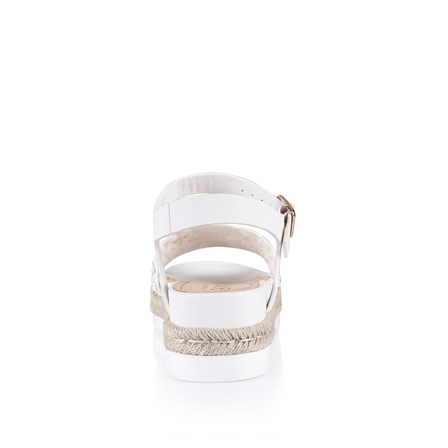 Disco Footbed Sandals for Women - White Smooth Leather Comfort Slides - Perfect for Beach, Pool, and Summer Vacation Outfits