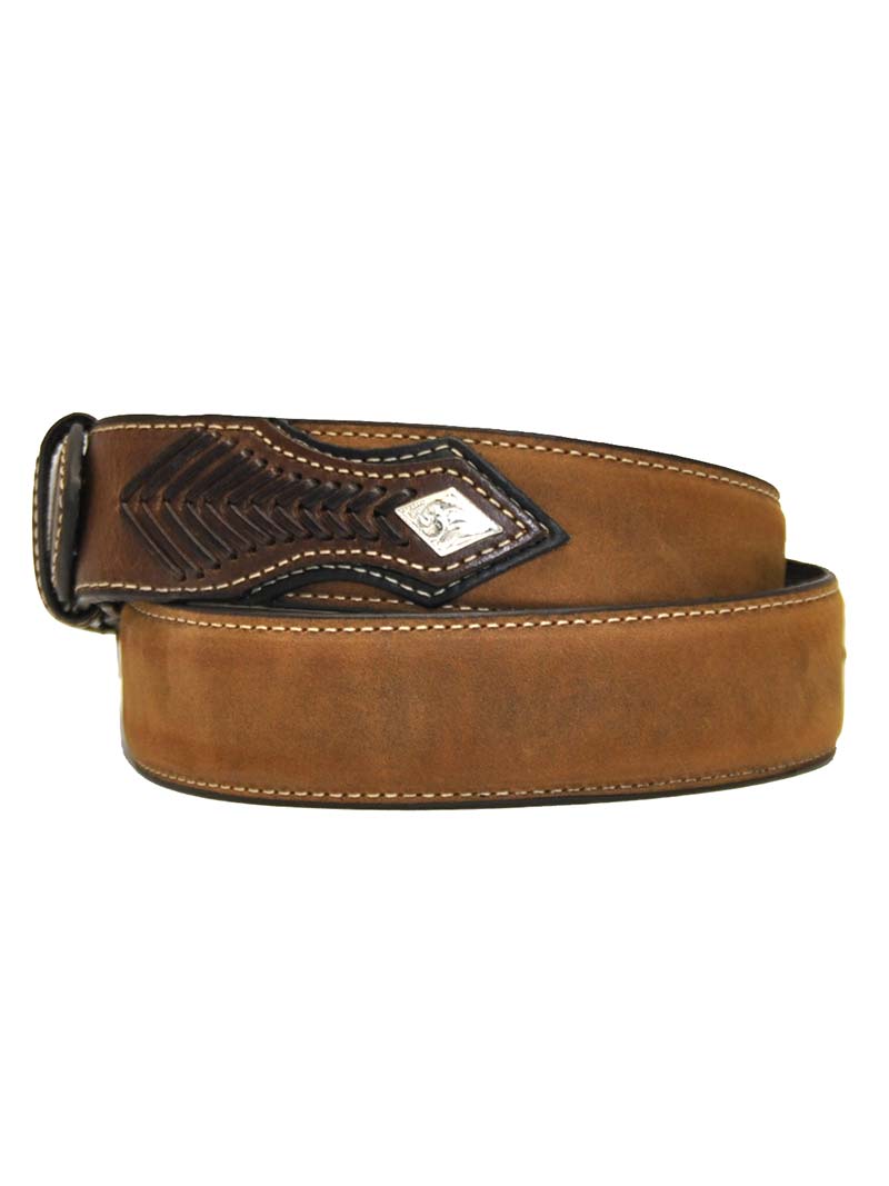 Nocona N2475444 Top Hand Western Belt for Men - Genuine Leather Cowboy Belt in Tan - Perfect for Rodeo, Ranch Work & Western Fashion