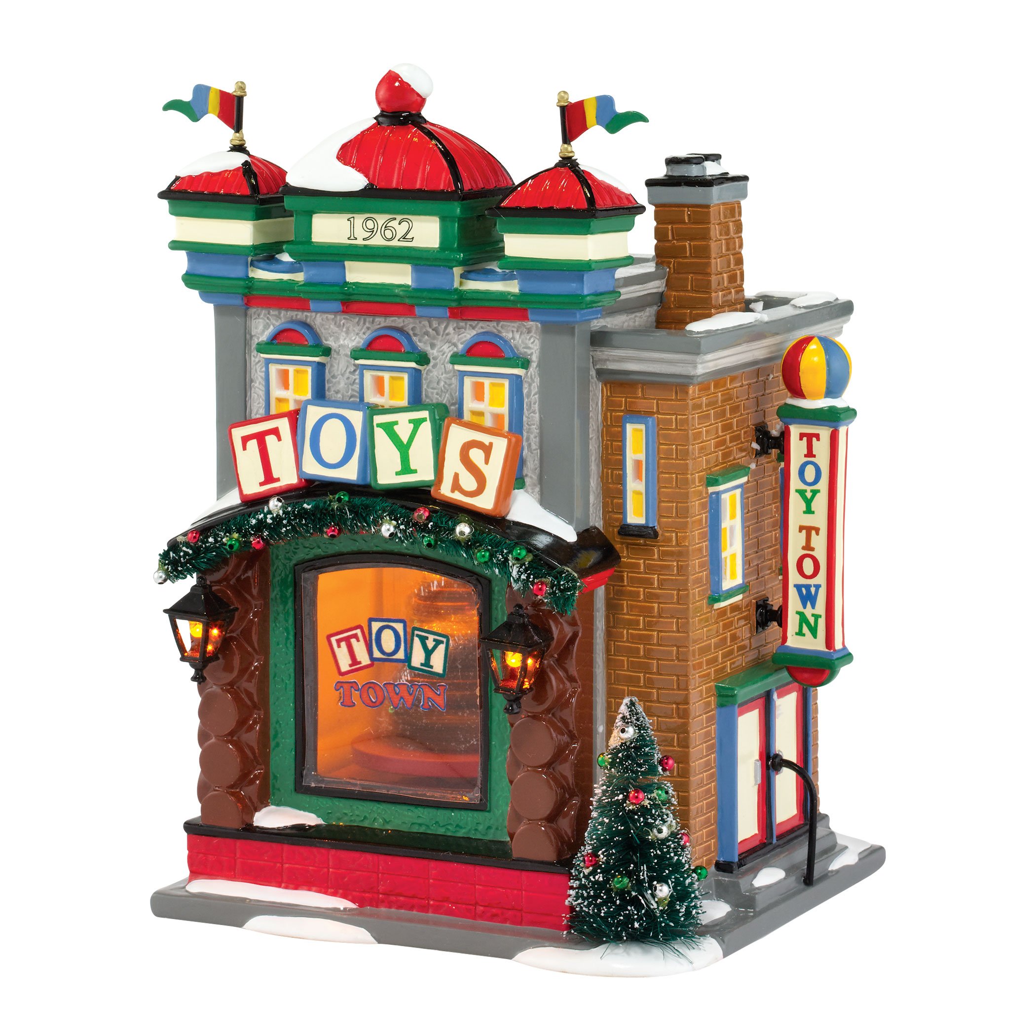Department 56 Snow Village Toy Town Lit House - 8.66 Inch Christmas Village Collectible for Holiday Decor & Winter Display