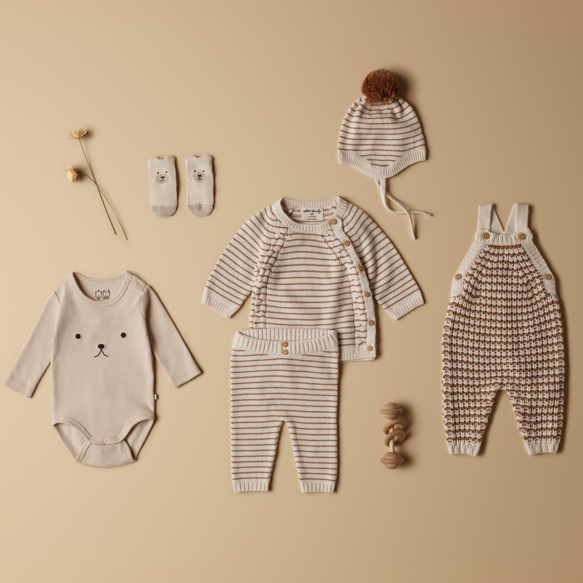 Organic Cotton Biscuit Rib Long Sleeve Bodysuit for Babies - Soft & Comfortable Onesie for Newborns, Infants - Perfect for Playtime, Daycare & Family Photos