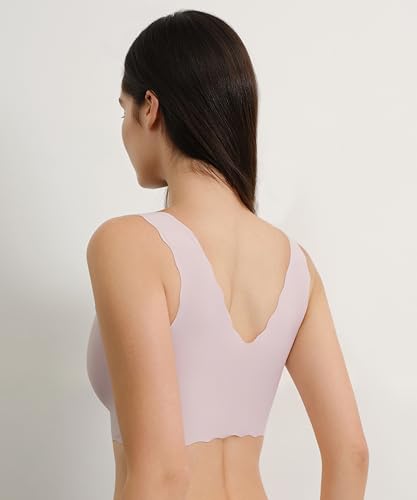 Wireless Deep V Bras for Women - Comfortable No Underwire Bras - Perfect for Yoga, Workout & Everyday Wear
