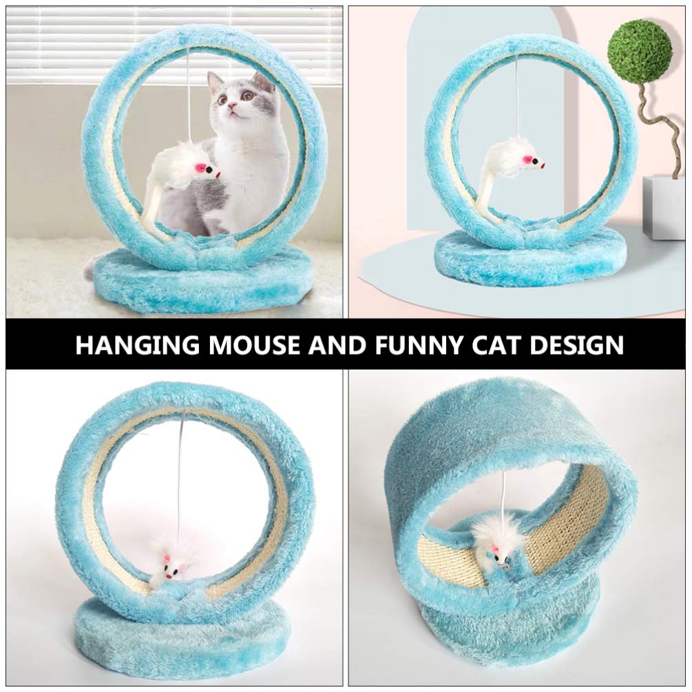 POPETPOP Cat Climbing Frame & Scratching Board Set - Sisal Cloth Kitten Toy for Exercise & Play - Durable Pet Climbing Toy with Scratching Pad for Indoor Cats - Perfect for Small Spaces & Active Kittens
