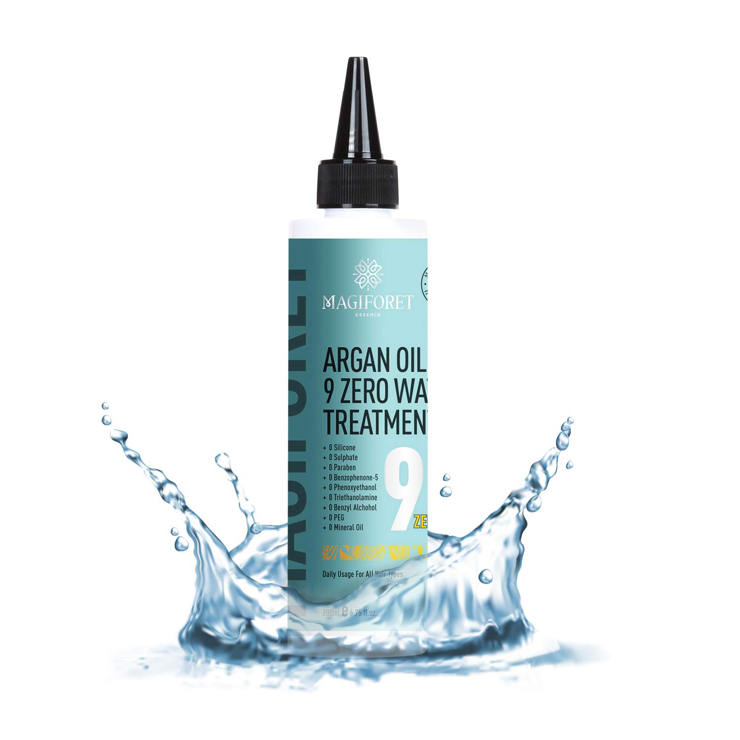 MagiForet Argan Oil 9 Zero Hair Water Treatment Mask - Sulfate Free, Natural Keratin & Protein Enriched for Dry, Damaged & Color Treated Hair - Deep Conditioning & Volumizing Hair Care - Perfect for Salon-Quality Treatment at Home