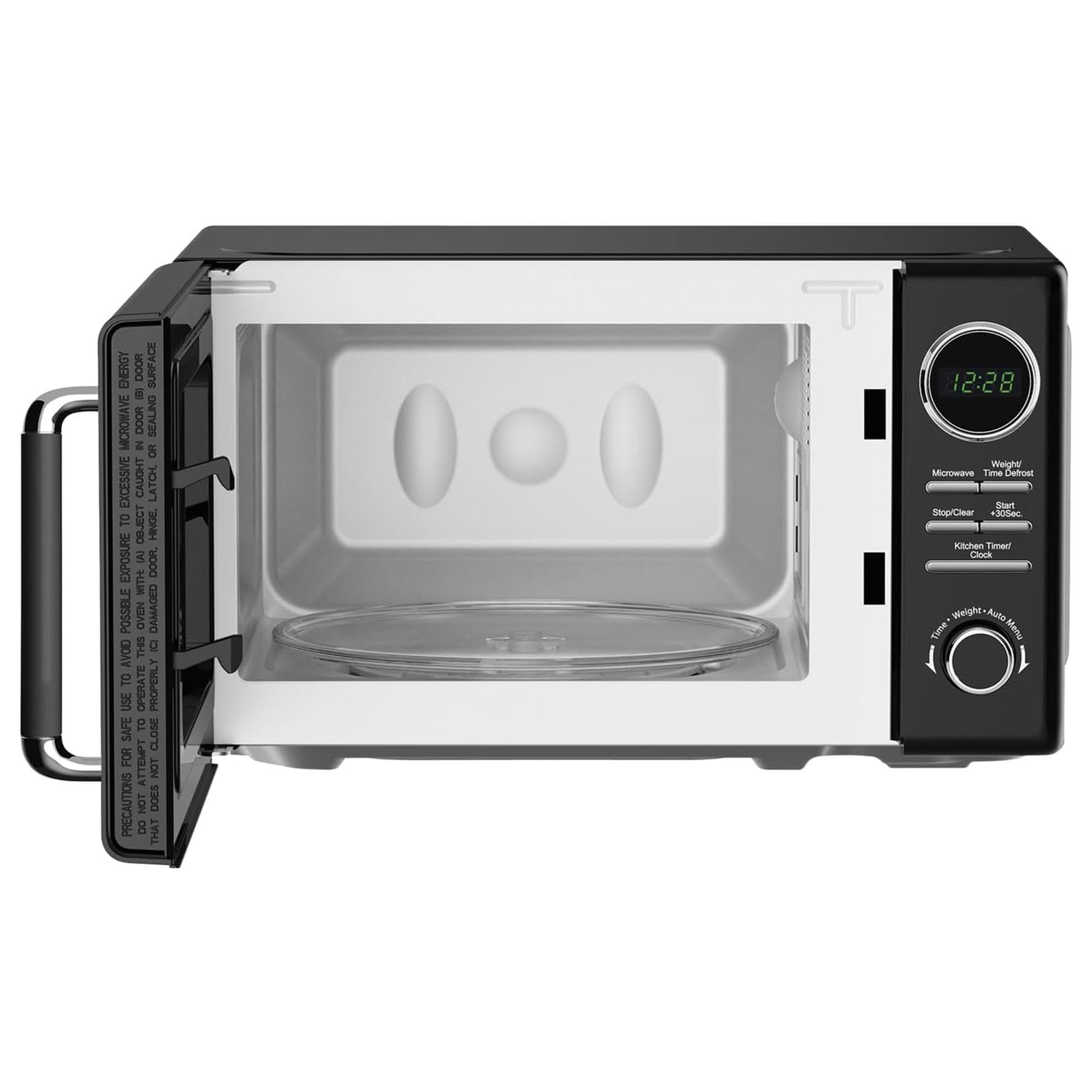 Magic Chef Countertop Microwave Oven - 0.7 Cu Ft Compact Retro Microwave with Classic Design in Black - Perfect for Small Kitchens, Dorms & Office Spaces