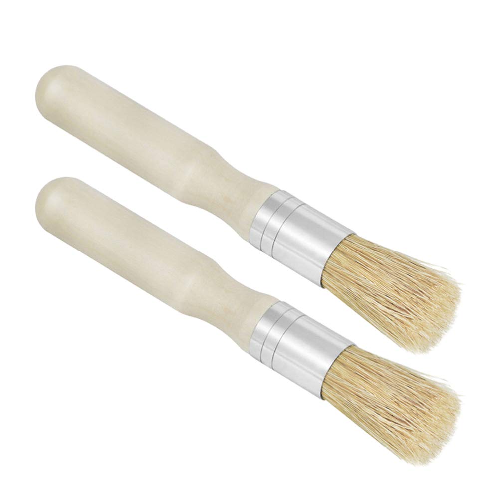 EXCEART 2-Pack Natural Hair Paint Brushes for Oil, Acrylic & Varnish - Professional Artist & DIY Painting Tools - Perfect for Canvas, Wood, Furniture & Annie Sloan Chalk Paint Projects