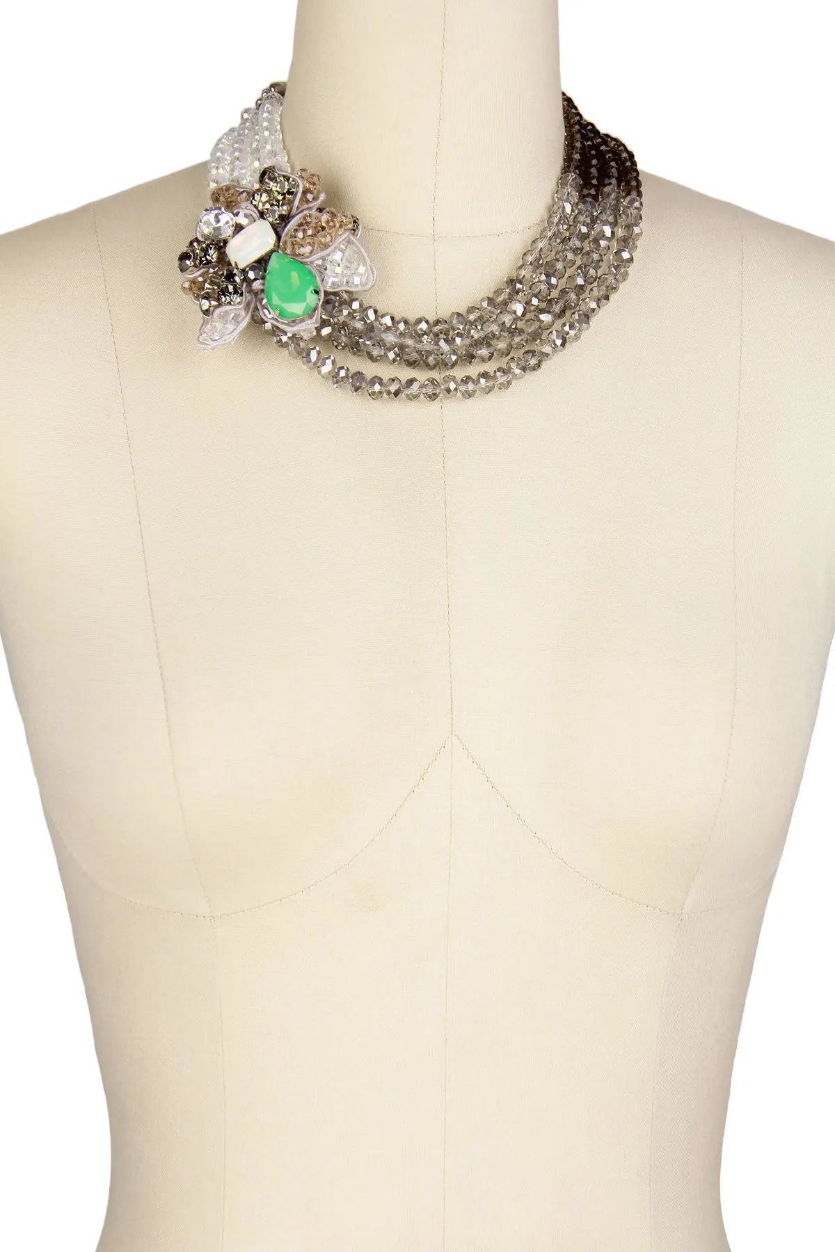 Elegant Crystal Crochet Flower Necklace for Women - Handmade Bohemian Jewelry - Perfect for Weddings, Parties & Boho Fashion