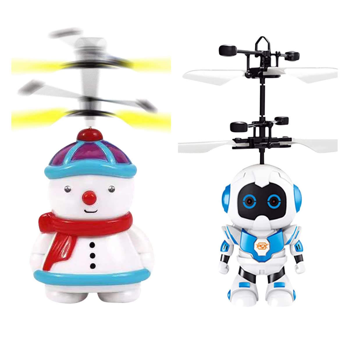 Georrcvad Flying Ball Drones - Remote Control Helicopter Toys with Infrared Induction, Snowman Design for Kids (2-Pack) | Indoor & Outdoor Play, Birthday Gifts, Christmas Presents, STEM Learning Toys