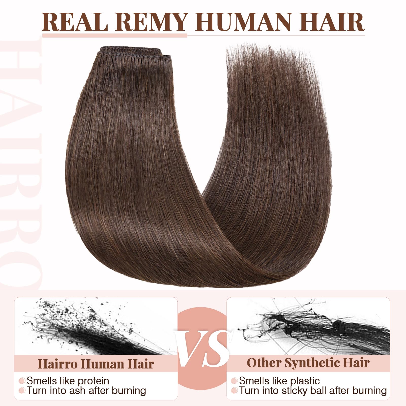 Hairro Clip in Hair Extensions 100% Human Hair - 12 Inch 55g Thin Standard Weft (8 Pcs, 18 Clips) for Women - Silky Straight Real Hair Extensions #2A - Perfect for Volume Boost, Styling & Special Occasions