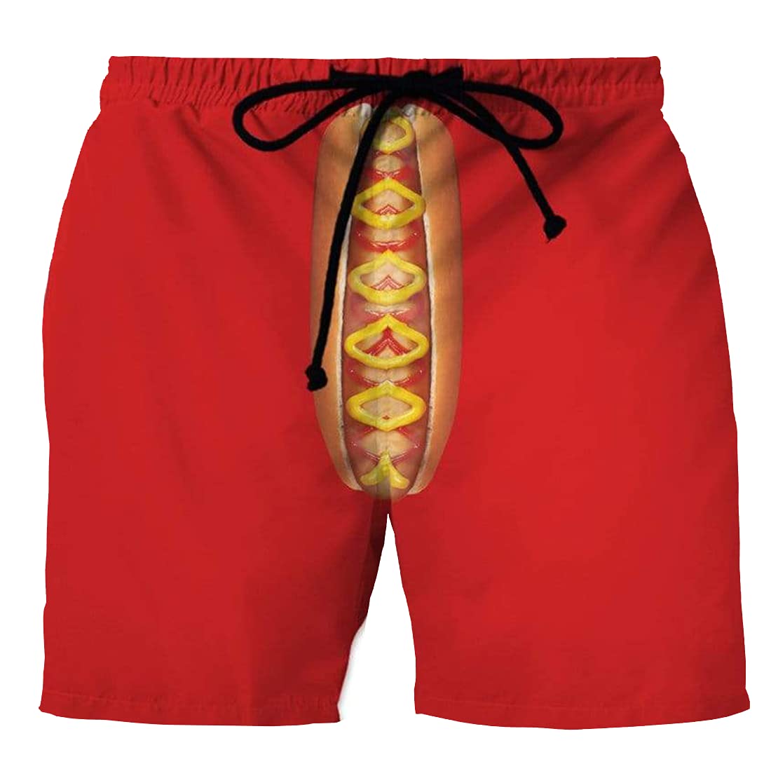 Funny Men's Swim Trunks with Drawstring - Quick Dry Beach Shorts for Swimming, Pool Party & Summer Vacation | Trendy Swimwear for Men