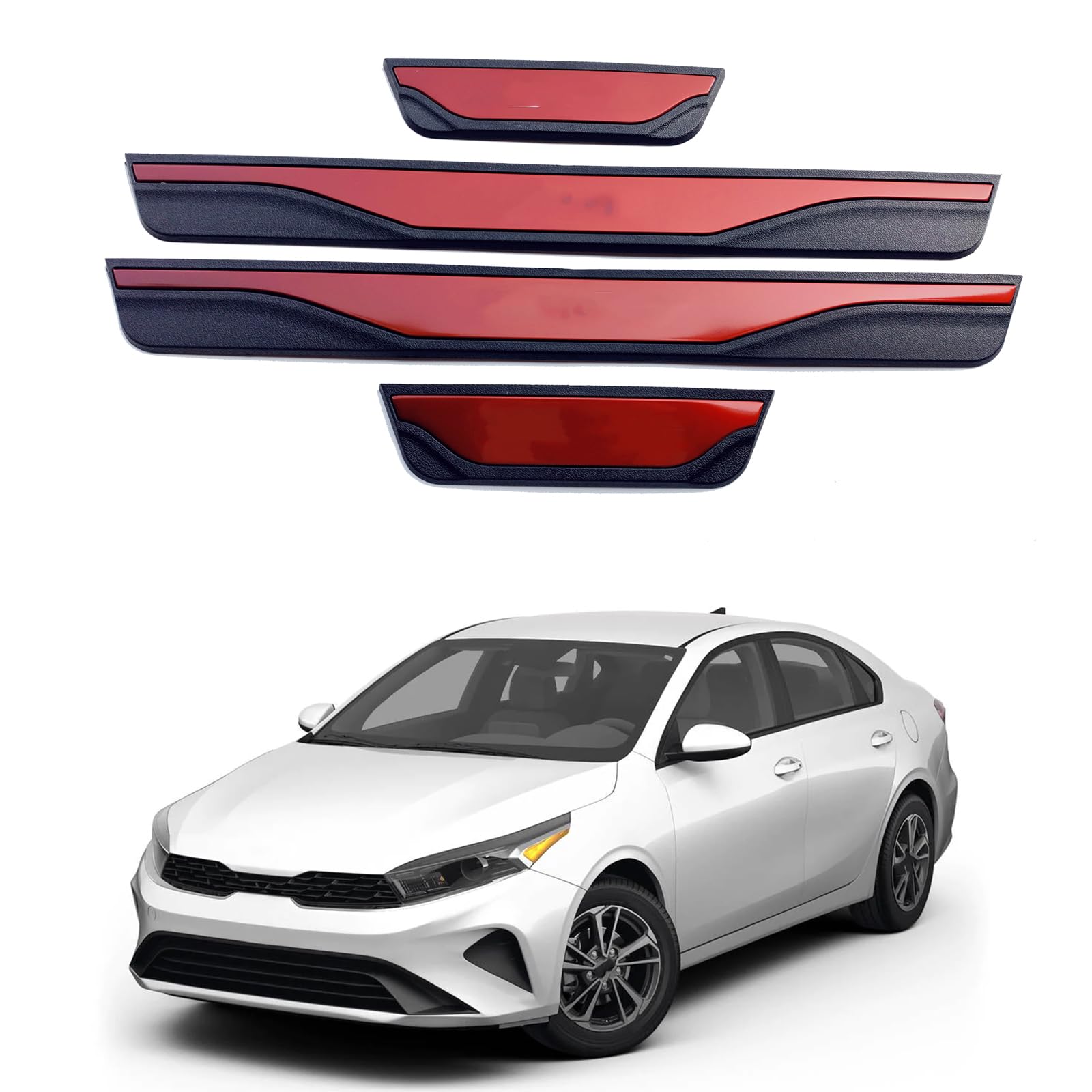 Stainless Steel Car Door Sill Protector for KIA Forte 2020-2023 - Anti-Scratch Scuff Plate Guard Trim Accessories | Perfect for Daily Commute & Road Trips