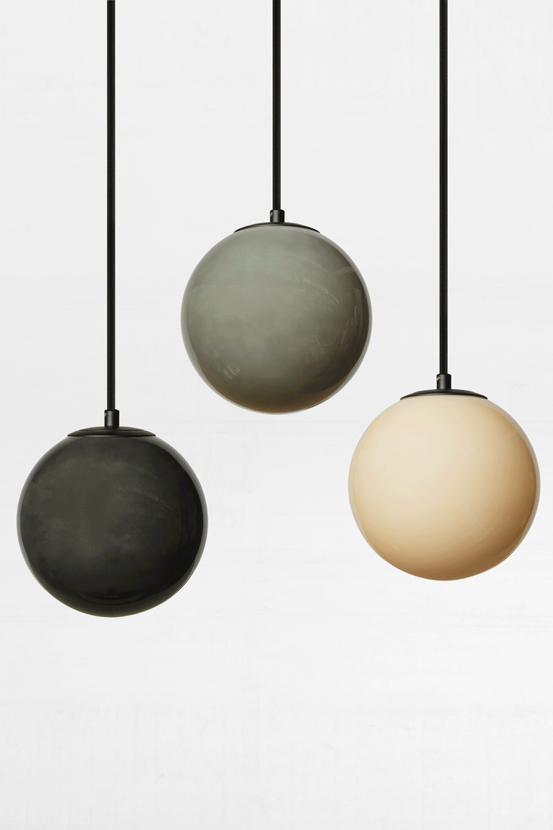 Boise Glass Pendant Light - Modern Hanging Chandelier for Kitchen Island, Dining Room & Bedroom Lighting - Elegant Glass Shade with Adjustable Cord (Black/White) - Perfect for Home Decor & Interior Design