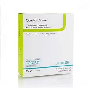 Premium ComfortFoam Silicone Foam Wound Dressing - 3x3 Inches (44330) - Gentle Adhesive for Sensitive Skin, Ideal for Post-Surgical Care & Chronic Wound Management