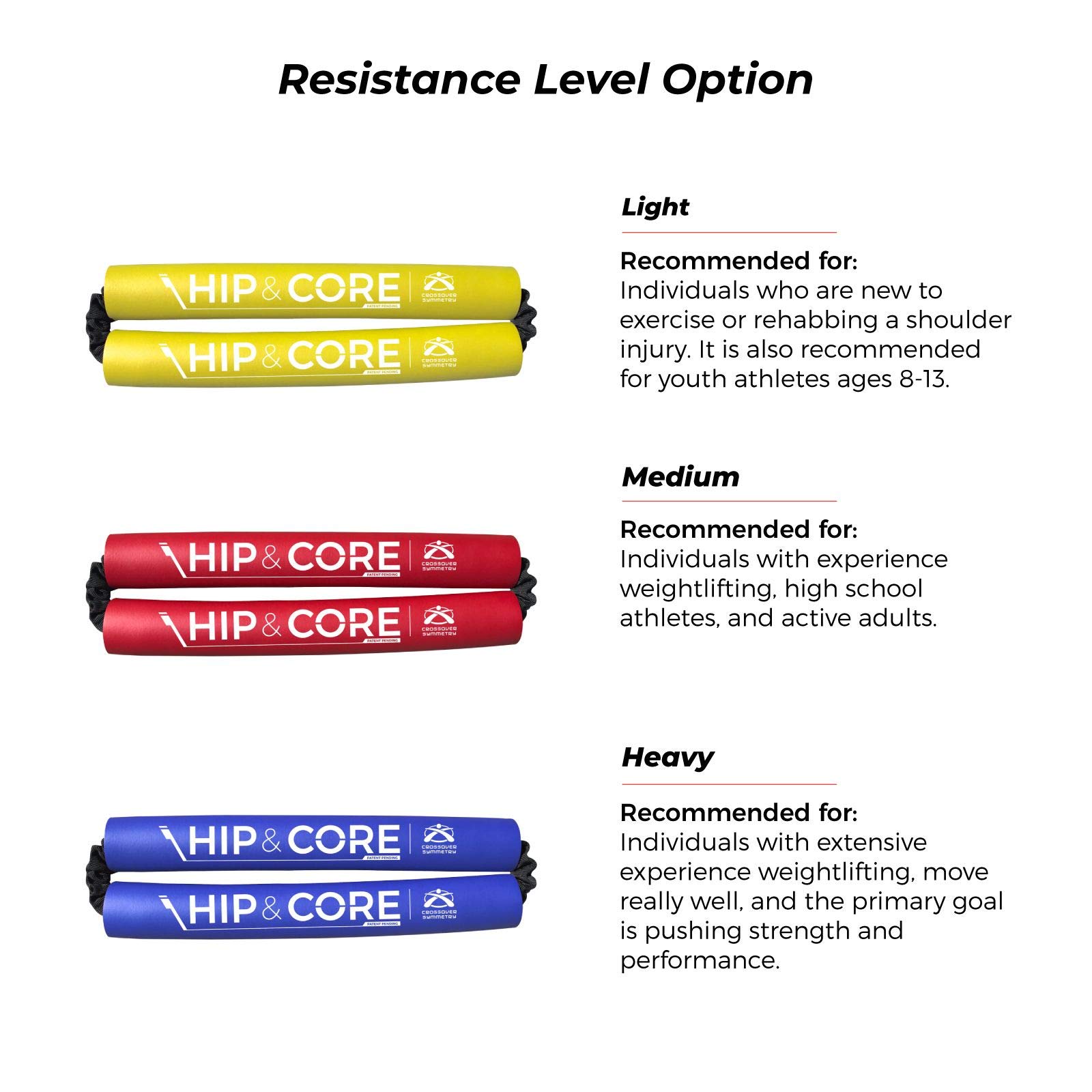 Crossover Symmetry Hip & Core System - Loop Resistance Bands for Home Workout, Stretch & Strengthen Legs, Glutes, Hips & Thighs - Includes Online Training Guide - Perfect for Yoga, Pilates & Physical Therapy