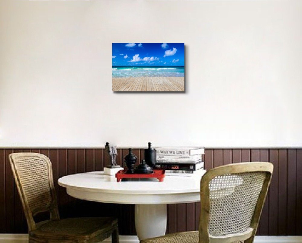 Romantic Tropical Beach Canvas Print - 16x24 Inch Stretched Wall Art, Ready to Hang | Modern Home Decor for Living Room, Bedroom & Office | High Quality Giclee Gallery Wrap