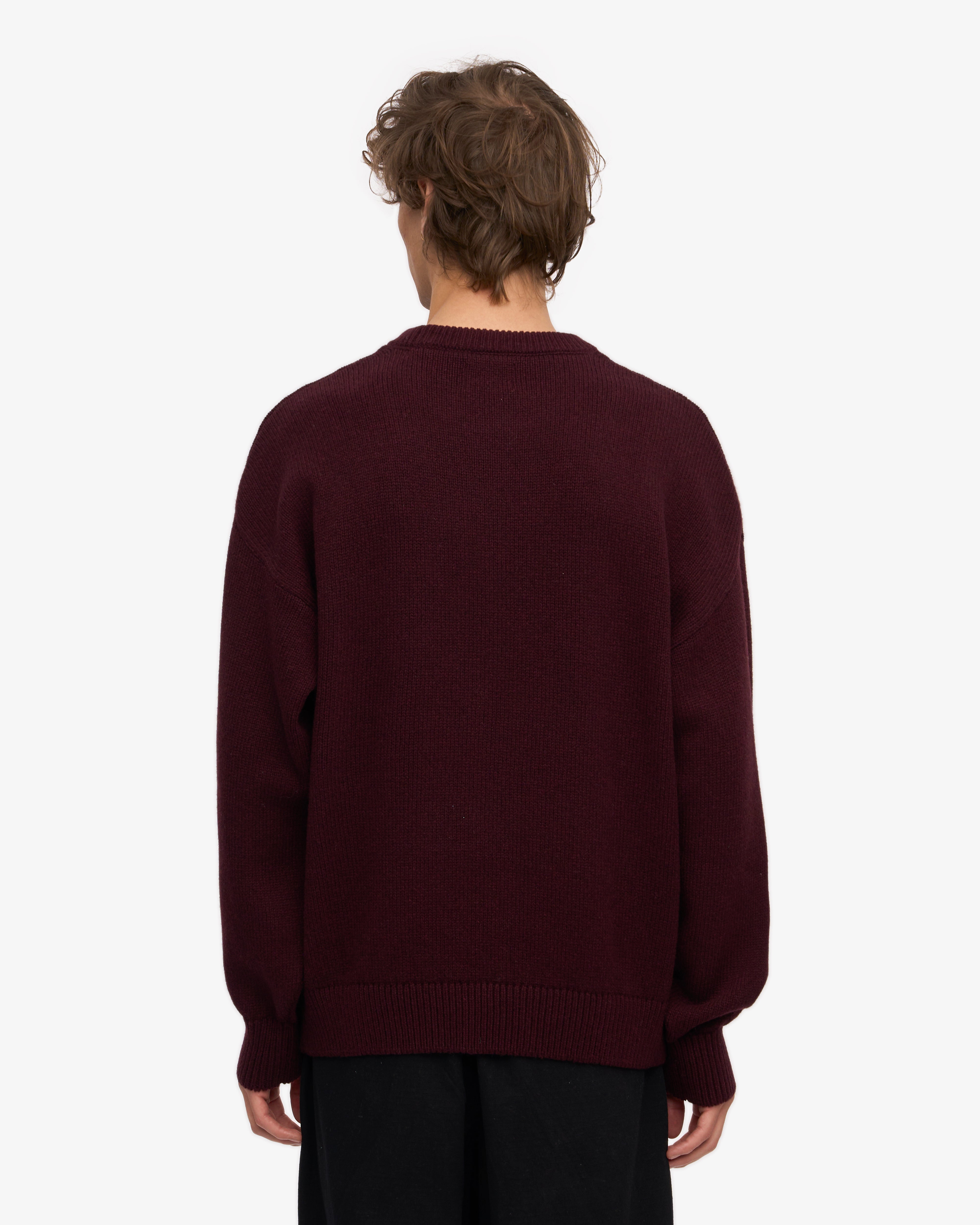 Premium Oversized Merino Wool Sweater for Women - Soft & Warm Oxblood Red Crewneck Pullover | Perfect for Winter, Fall & Casual Outfits