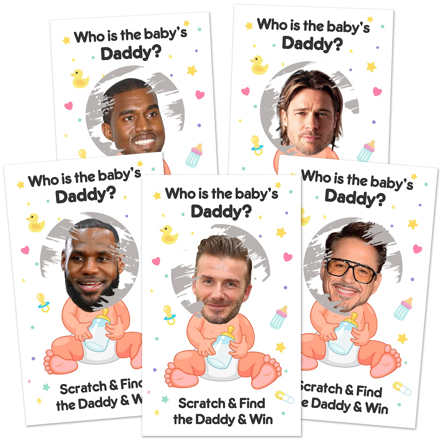 40 Fun Baby Shower Games - Scratch Off Lottery Ticket Raffle Cards for Gender Reveal & Baby Shower Party - Who's the Daddy Game - 40 Premium Cards - Perfect for Baby Showers, Gender Reveal Parties & Family Gatherings