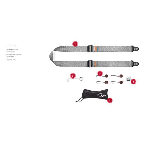 Peak Design Slide Lite Camera Strap (Ash Gray) - Comfortable Adjustable Neck Strap for DSLR & Mirrorless Cameras - Perfect for Travel, Hiking & Photography Enthusiasts