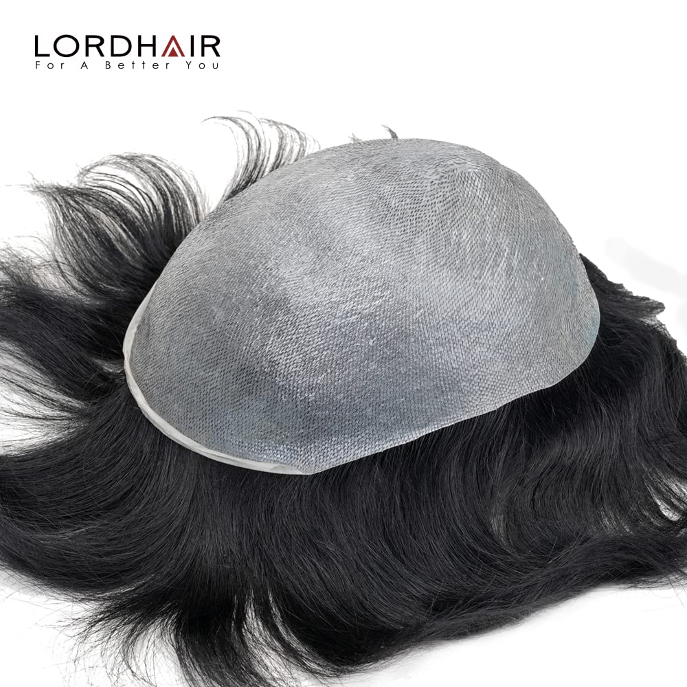 Premium 8x10 Inch Human Hair Toupee for Men - Ultra-Thin 0.06mm Skin Base Hair System with V-Loop Ventilation - Jet Black #1 - Perfect for Daily Wear, Special Occasions & Hair Loss Solutions