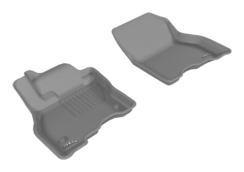 3D MAXpider Custom Fit All-Weather Floor Mats for 2013-2019 Nissan Leaf - 1st Row Kagu Gray Car Mats | Perfect for Daily Commuting & Road Trips