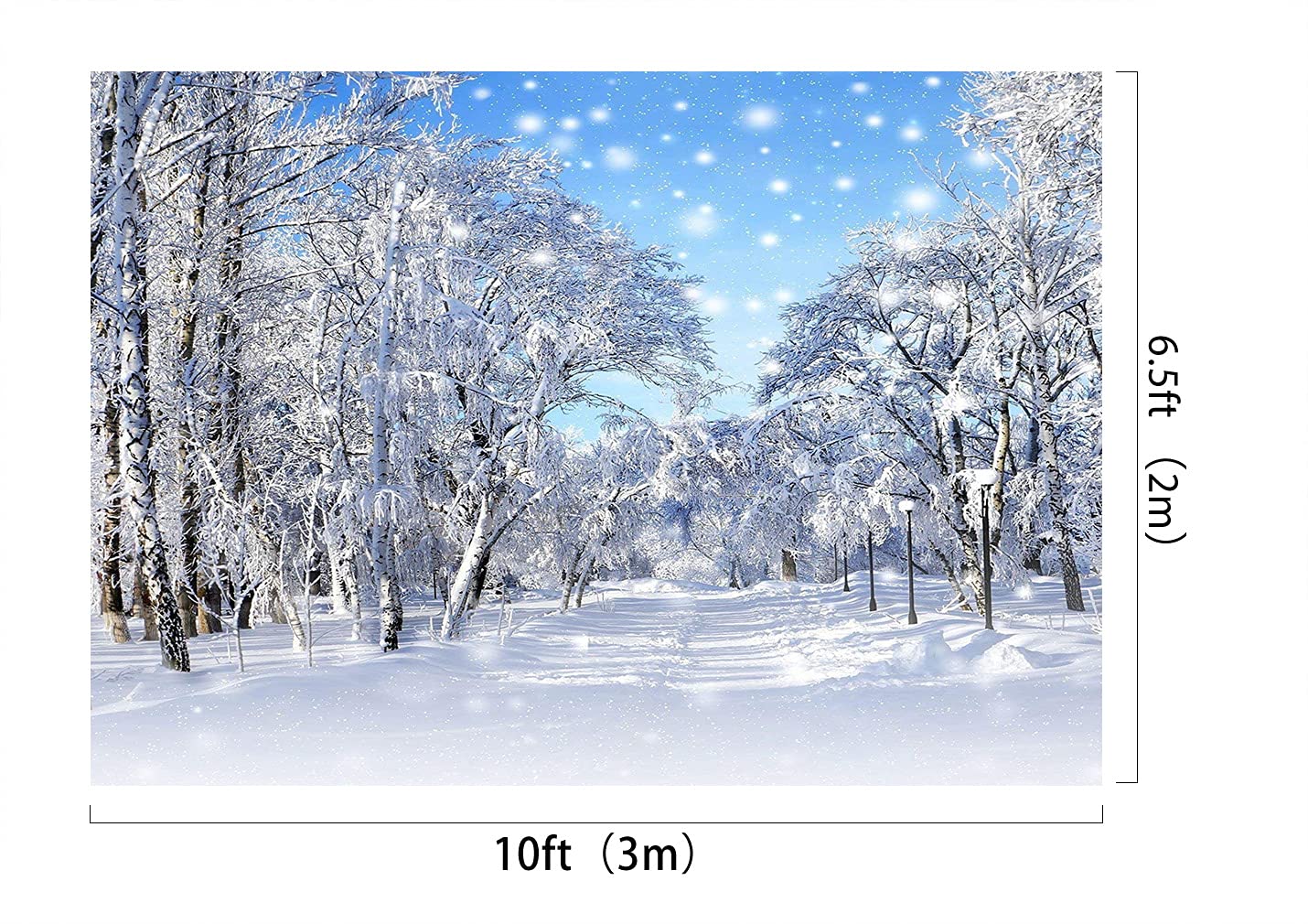 10x6.5ft Winter Photography Backdrop - Frozen Tree with White Snowflakes Background for Professional Photographers | Perfect for Christmas Photo Shoots, New Year Portraits & Seasonal Studio Sessions