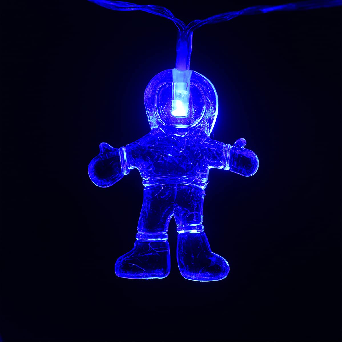 20 LED 11 FT Waterproof Rocket Spaceship Astronaut String Lights with Remote Control - 8 Lighting Modes, Battery Operated for Kids Bedroom, Tent, Birthday Party & Nursery Decor (Blue) - Perfect for Children's Room Lighting, Sleep Aid and Themed Party Decorations