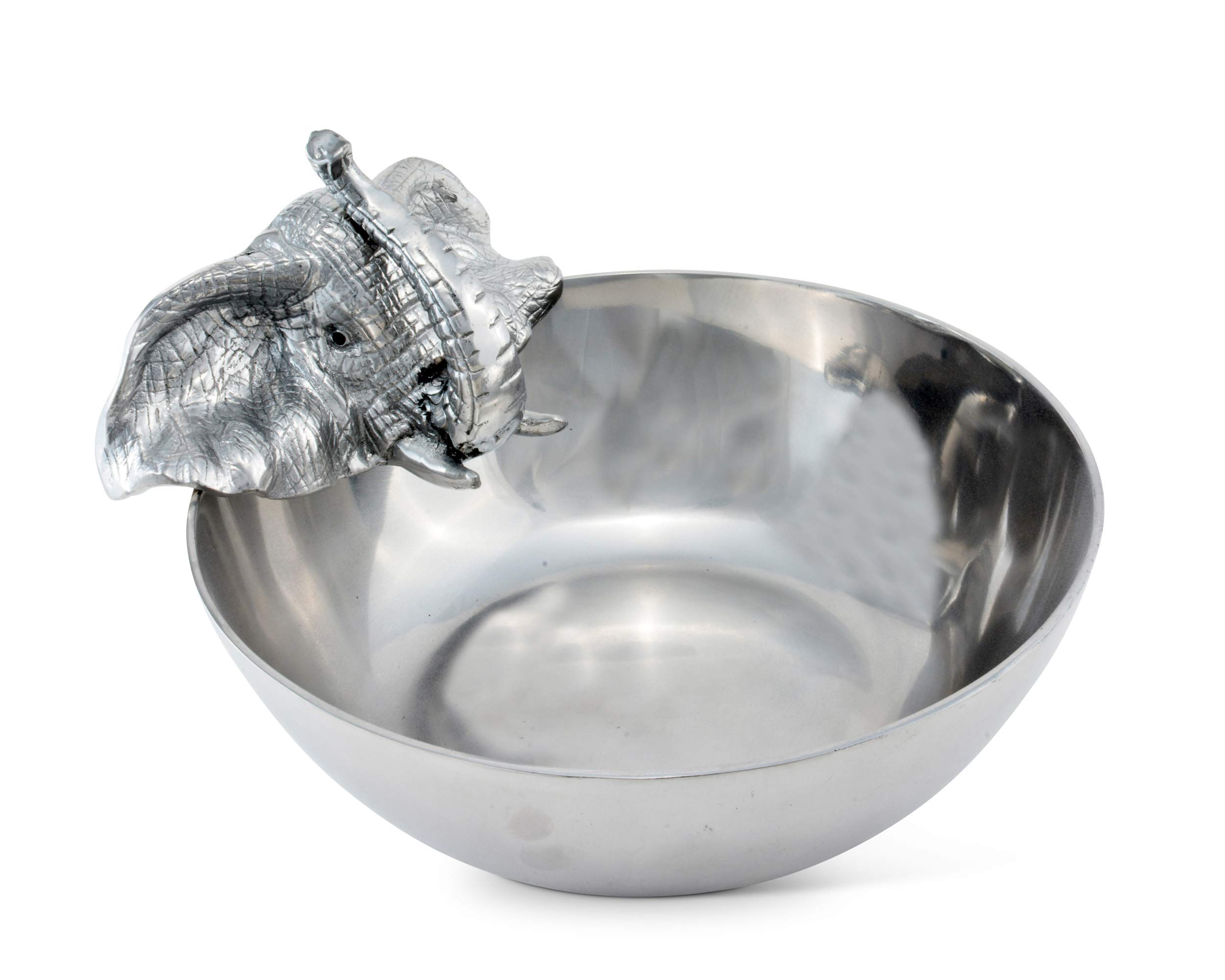 Arthur Court Designs Aluminum Elephant Serving Bowl - 10.5