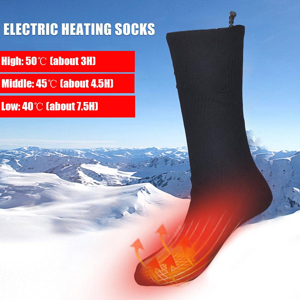 Rechargeable Heated Socks for Men & Women - Electric Thermal Warming Socks for Outdoor Activities, Cycling, Hiking & Winter Sports - Stay Warm in Cold Weather
