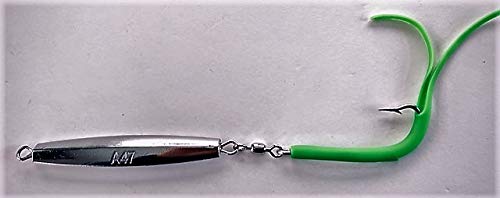 12-Pack Ava Diamond Jigs 4oz with Split Tube Tail Hooks - Saltwater Fishing Lures for Striped Bass, Bluefish & Fluke - Perfect for Surf Casting & Offshore Angling