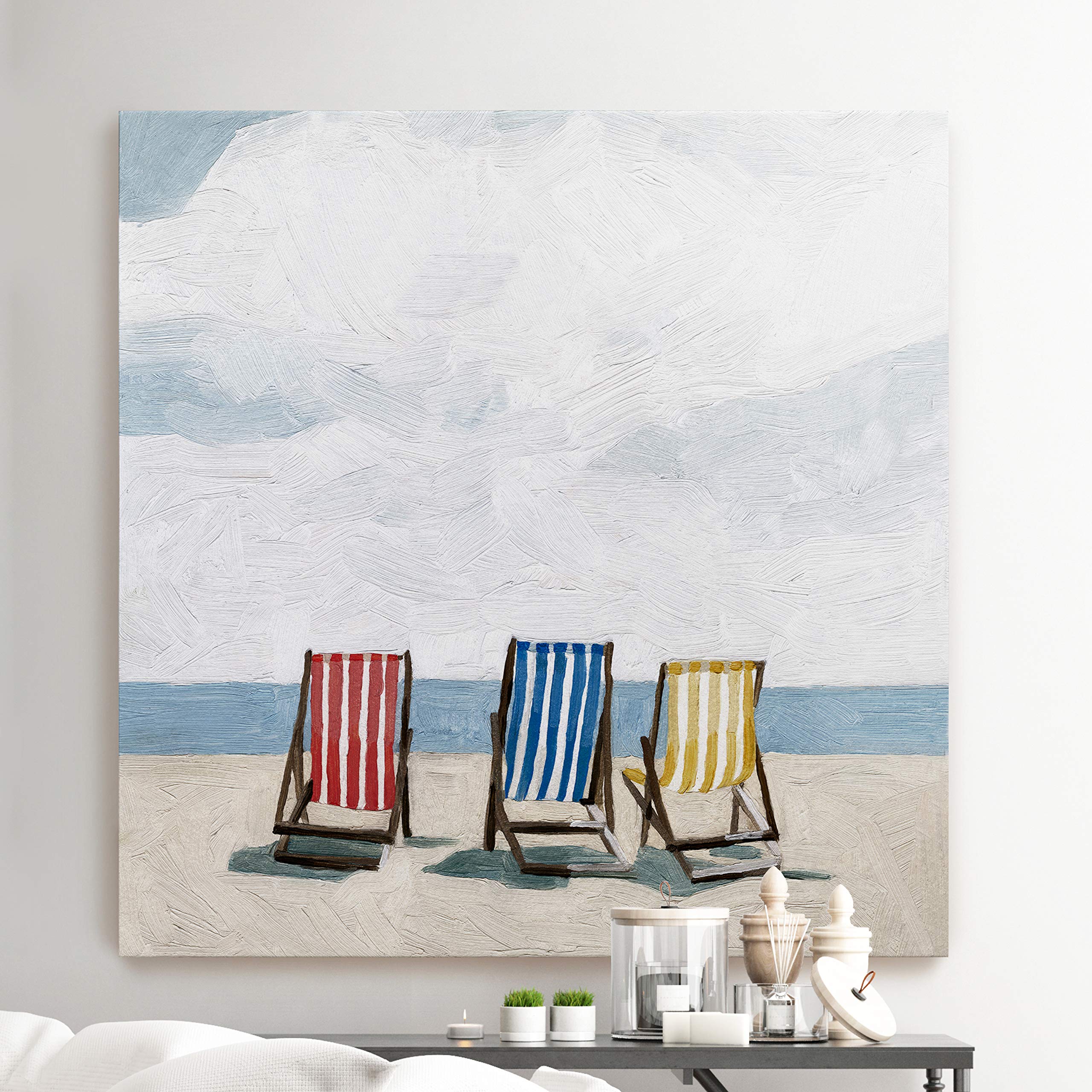 Renditions Gallery Trip II' Beach Wall Art - 40x40 Inch Gallery Wrapped Canvas - Coastal Home Decor for Living Room, Bedroom & Office - Perfect for Beach House, Vacation Home or Coastal-Themed Interior Design