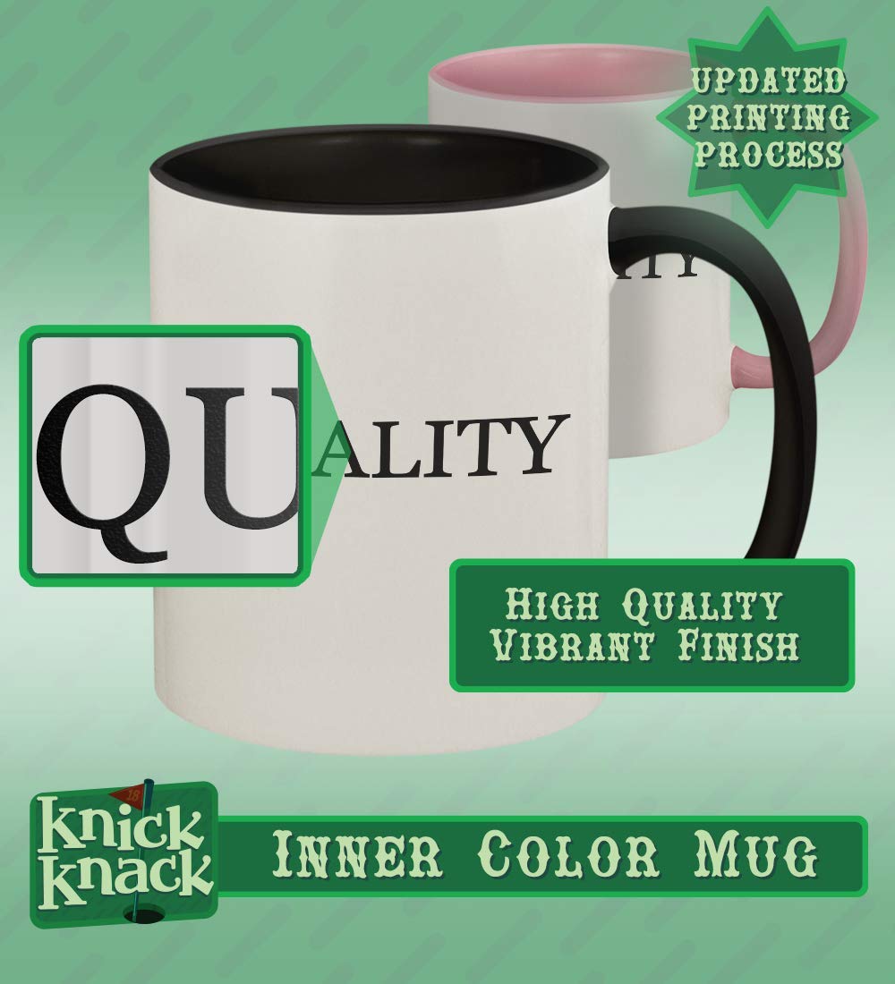 11oz Ceramic Coffee Mug with Colored Handle and Interior - Black - Perfect for Home, Office, or Gift Giving