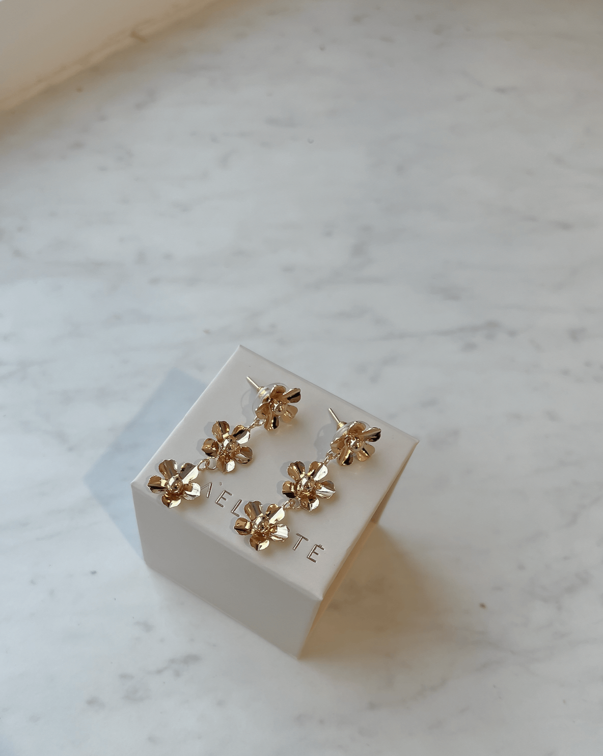 Valencia Flower Earrings for Women - Elegant Floral Dangle Earrings, Gold Plated Boho Jewelry for Party, Wedding & Everyday Wear