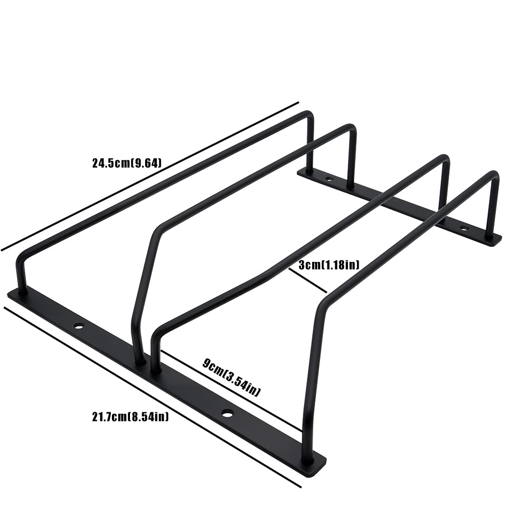 9.6-Inch Under Cabinet Wine Glass Rack - 2-Tier Stemware Holder for Bar & Kitchen, Black Metal Storage Hanger Organizer (1 Pack) - Perfect for Small Spaces, Home Bars & Restaurant Glassware Organization
