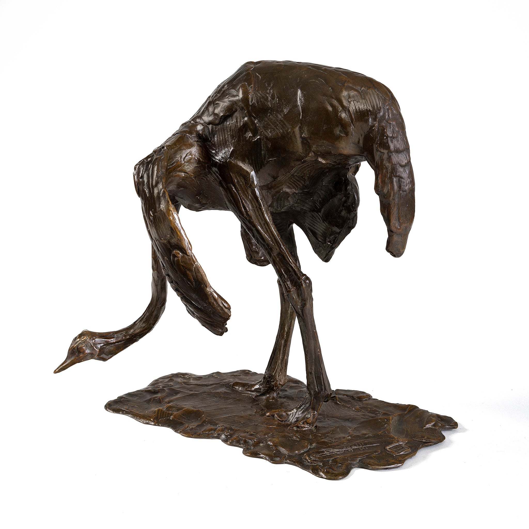 Rembrandt Bugatti Ostrich Lowering Head Bronze Sculpture - Authentic Art Deco Statue for Home Decor, Office Display & Luxury Gift