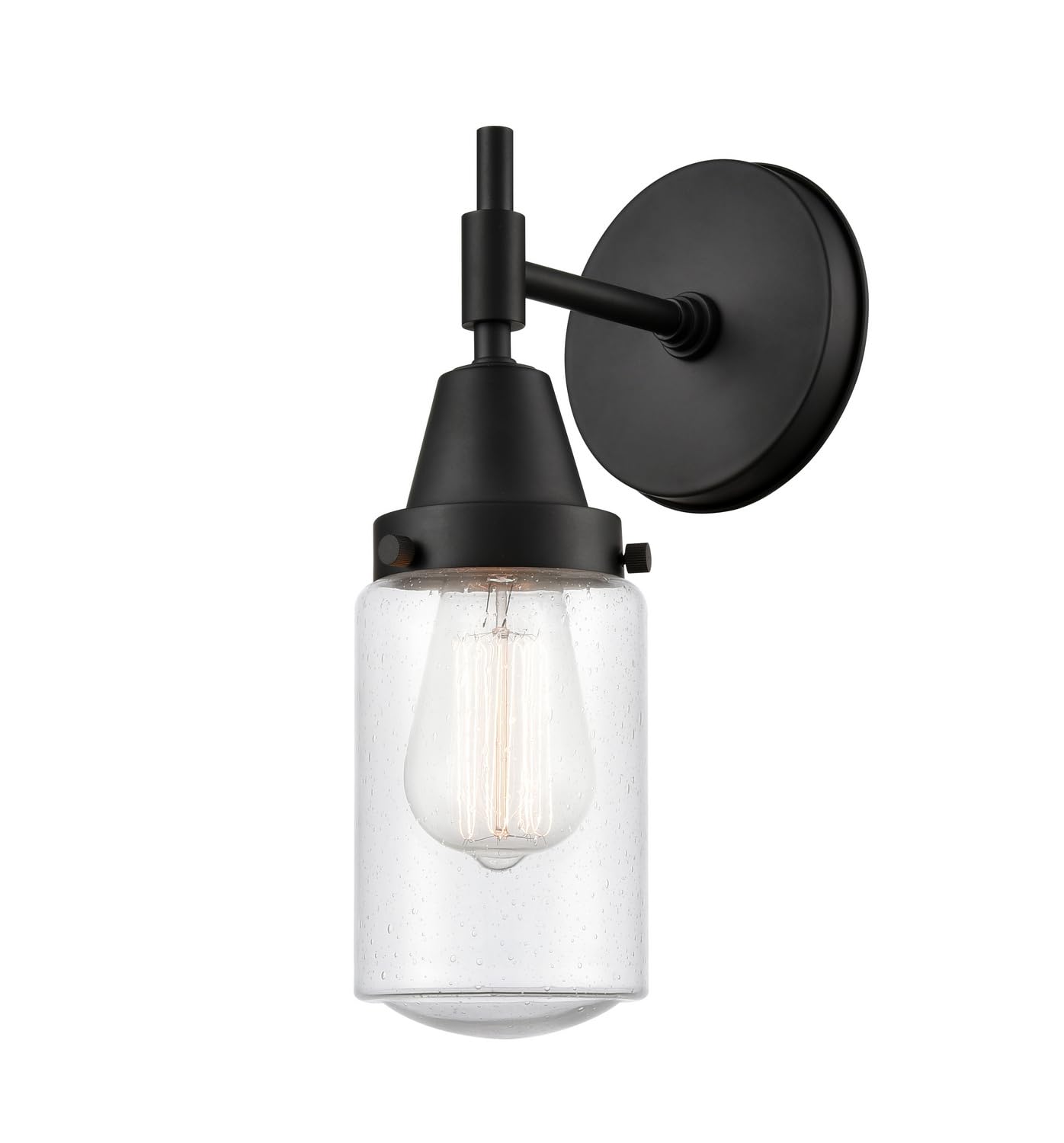 Innovations 447-1W-BK-G314-LED Black Transitional LED Wall Sconce Light Fixture - Modern Indoor Lighting for Bedroom, Hallway, Living Room & Entryway