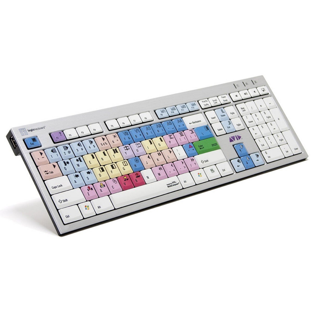 Avid Media Composer Slim Line PC Keyboard - LogicKeyboard LKBU-MCOM4-AJPU - Compatible with Windows 7/8/10/11 - Professional Video Editing Keyboard for Film & TV Production Studios
