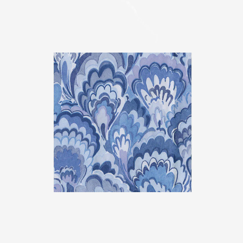 Caspari Marbled Ceramic Napkin Ring Set - Elegant Indigo Blue Tableware for Fine Dining & Special Occasions