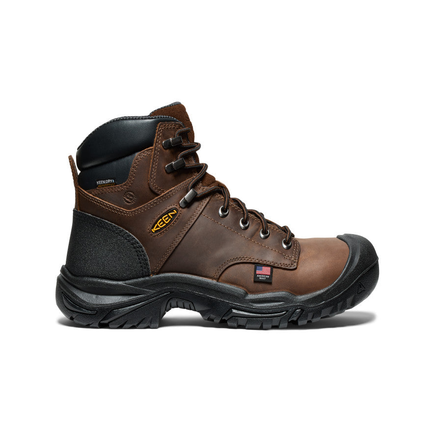 Men's Mt Vernon II 6-Inch Waterproof Steel Toe Work Boots - Dark Earth/Black | Durable Safety Shoes for Construction, Hiking & Outdoor Work