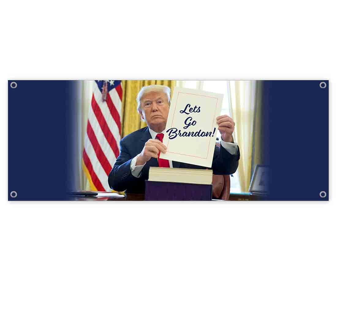 Let's Go Brandon Trump Bill Banner - 13 oz Heavy-Duty Vinyl with Metal Grommets | Single-Sided Political Sign for Protests, Rallies & Home Display