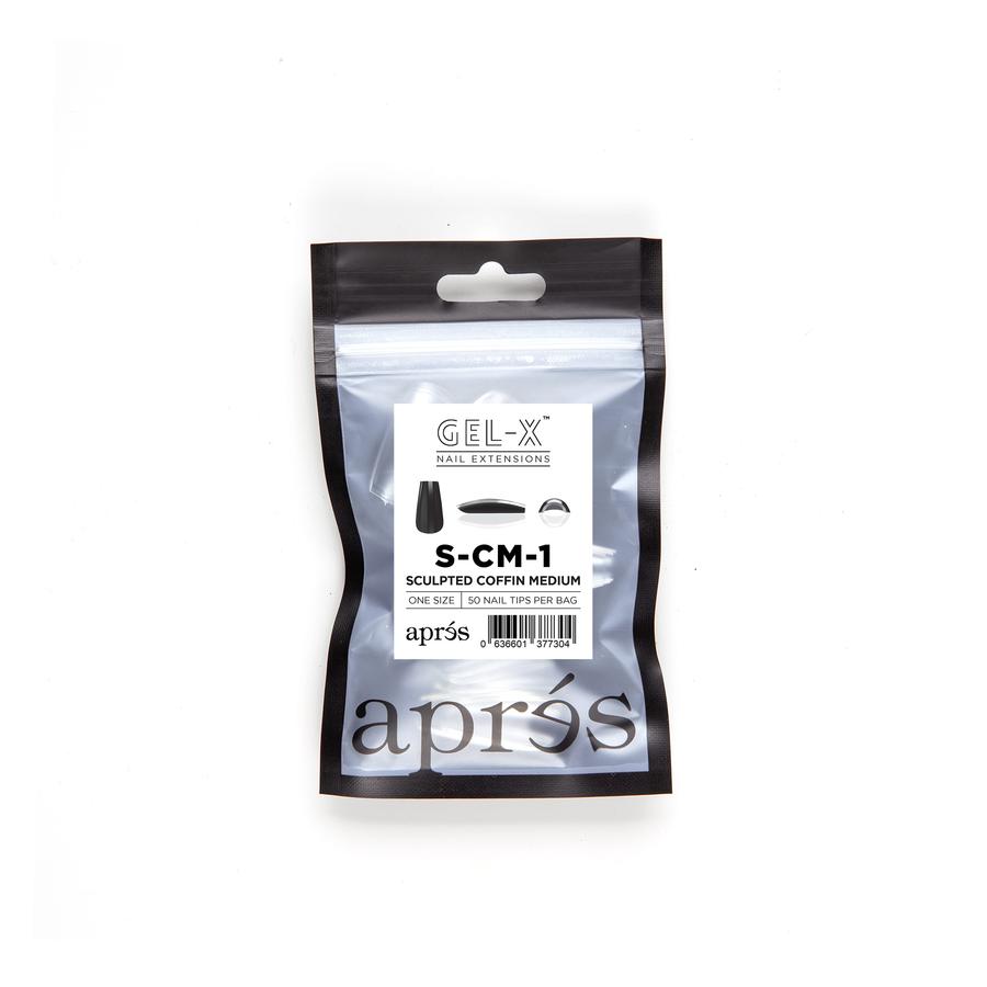 Apres Gel X Sculpted Coffin Medium Refill Tips #00 #9 - Perfect for Nail Extensions & Salon Use