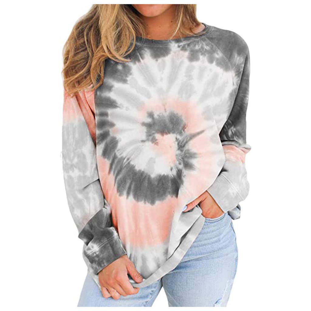 Women's Plus Size Tie Dye Print Oversized Pullover Hoodie - Loose Long Sleeve Sweatshirt for Casual Outings & Cozy Lounging