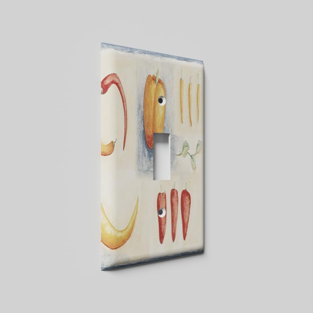 Spicy Pepper Light Switch Cover - Single Toggle Wall Plate for Kitchen Decor