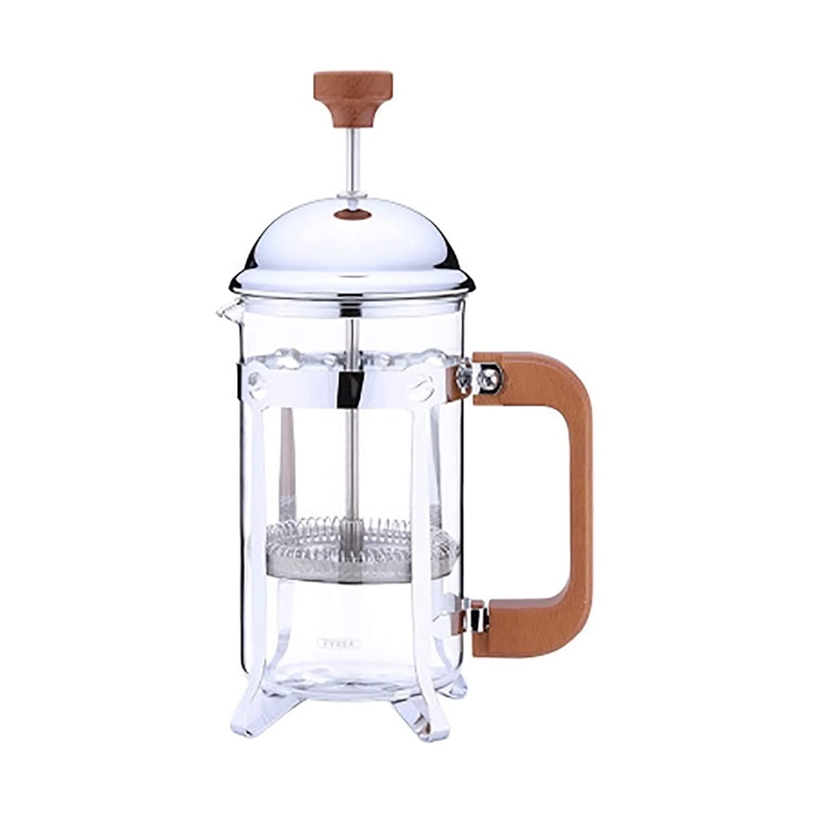 Premium 304 Stainless Steel French Press Coffee Maker with Heat-Resistant Borosilicate Glass - 600ml Capacity for Home, Office & Camping Use