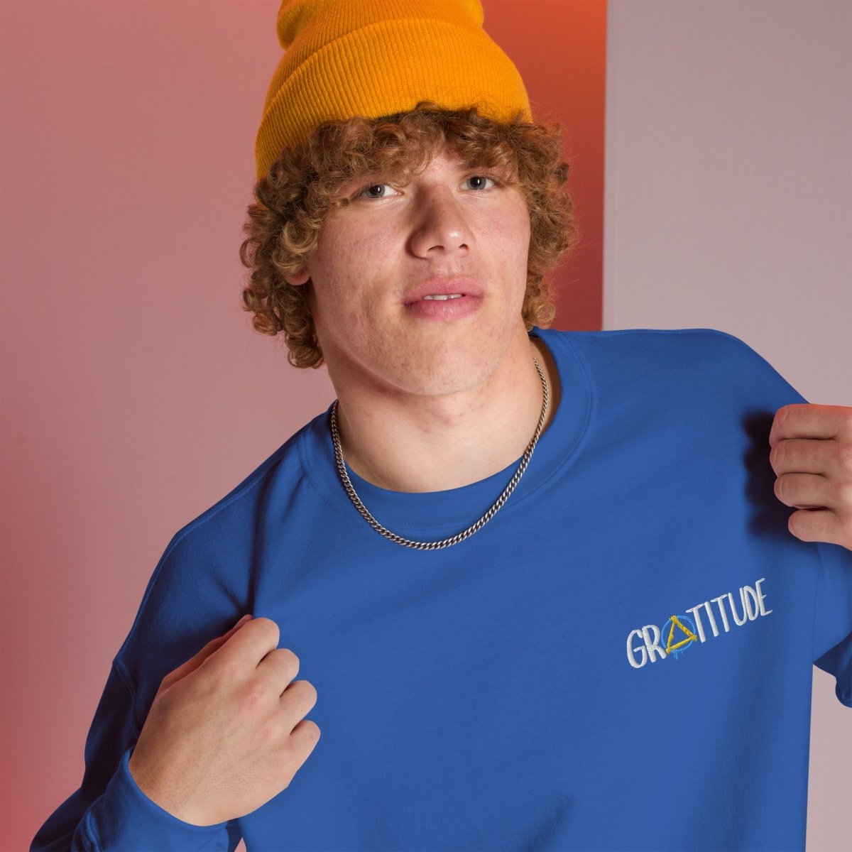 Gratitude Embroidered Unisex Sweatshirt | Comfortable Pullover Hoodie for Men & Women | Perfect for Casual Wear, Thanksgiving Gifts & Everyday Outfits