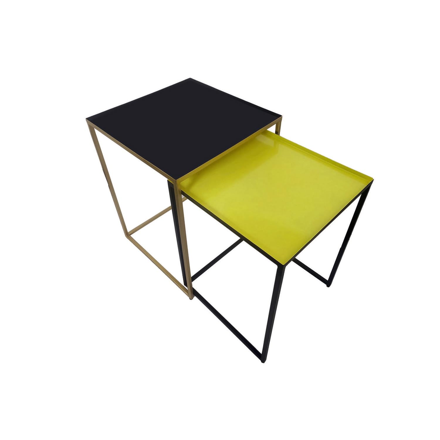 Noble House Cosmic Metal Nesting Tables - Square Set of 3, Modern Side End Tables for Living Room, Bedroom, or Office - Space-Saving Design