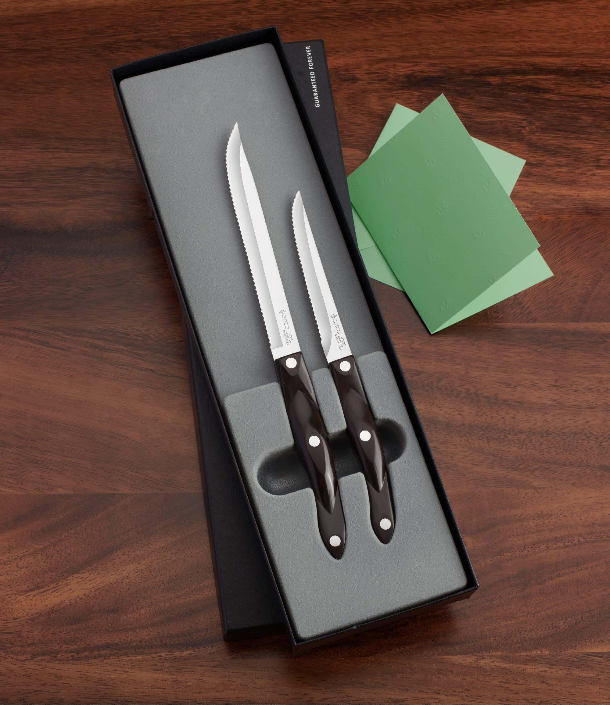 Cutco #1844 Carver's Choice Boxed Knife Gift Set with #1729 Petite Carver & #1721 Trimmer - Premium Black Knives for Meat Carving, Slicing & Kitchen Prep - Perfect for Holidays, BBQ & Gourmet Cooking