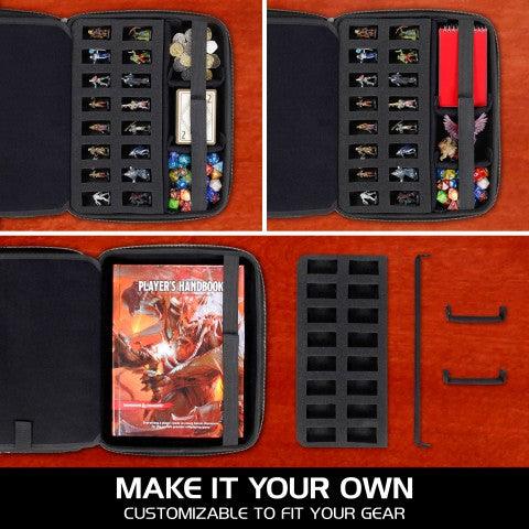 Premium Silver Tabletop RPG Organizer Case - Collector's Edition for Dungeons & Dragons, Pathfinder & Board Games - Perfect for Game Nights & Travel Storage