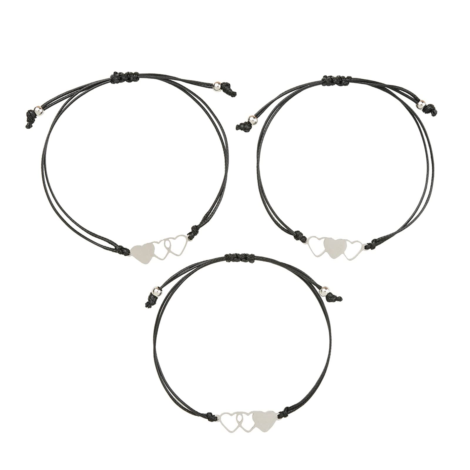 Stylish Stainless Steel Heart-Shaped Wire Bracelet for Women - Trendy Wax Braided Hand Jewelry - Perfect Gift for Sisters, Friends & Loved Ones - Ideal for Casual Wear, Parties & Special Occasions