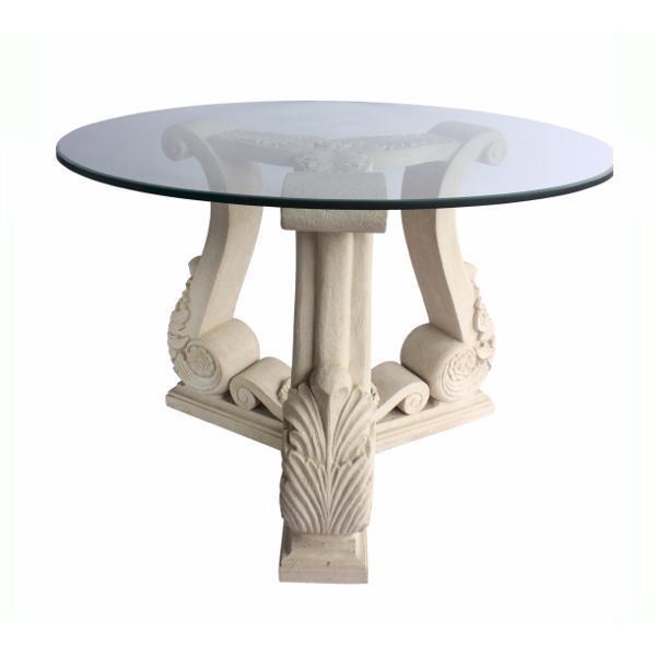Anderson Teak Fleur Outdoor Dining Table Tb G3529 - 42 Inch Round Teak Wood Patio Table for Garden, Deck, Poolside - Weather-Resistant & Durable